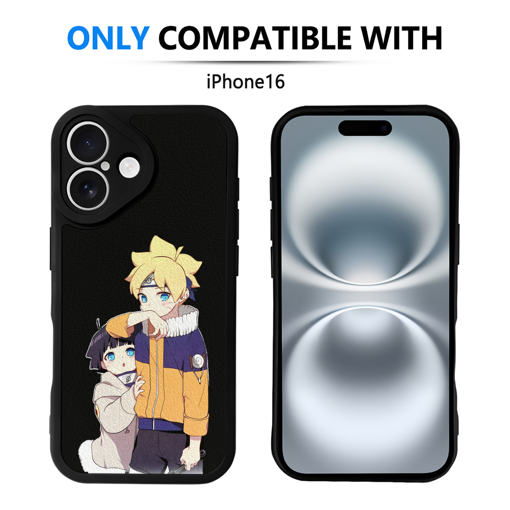 （画像用） NARUTO -ナルト- うずまき ボルト Uzumaki Boruto 【iPhone 16シリーズ対応】シリコンスマホケース（レザー調） 材質：シリコン